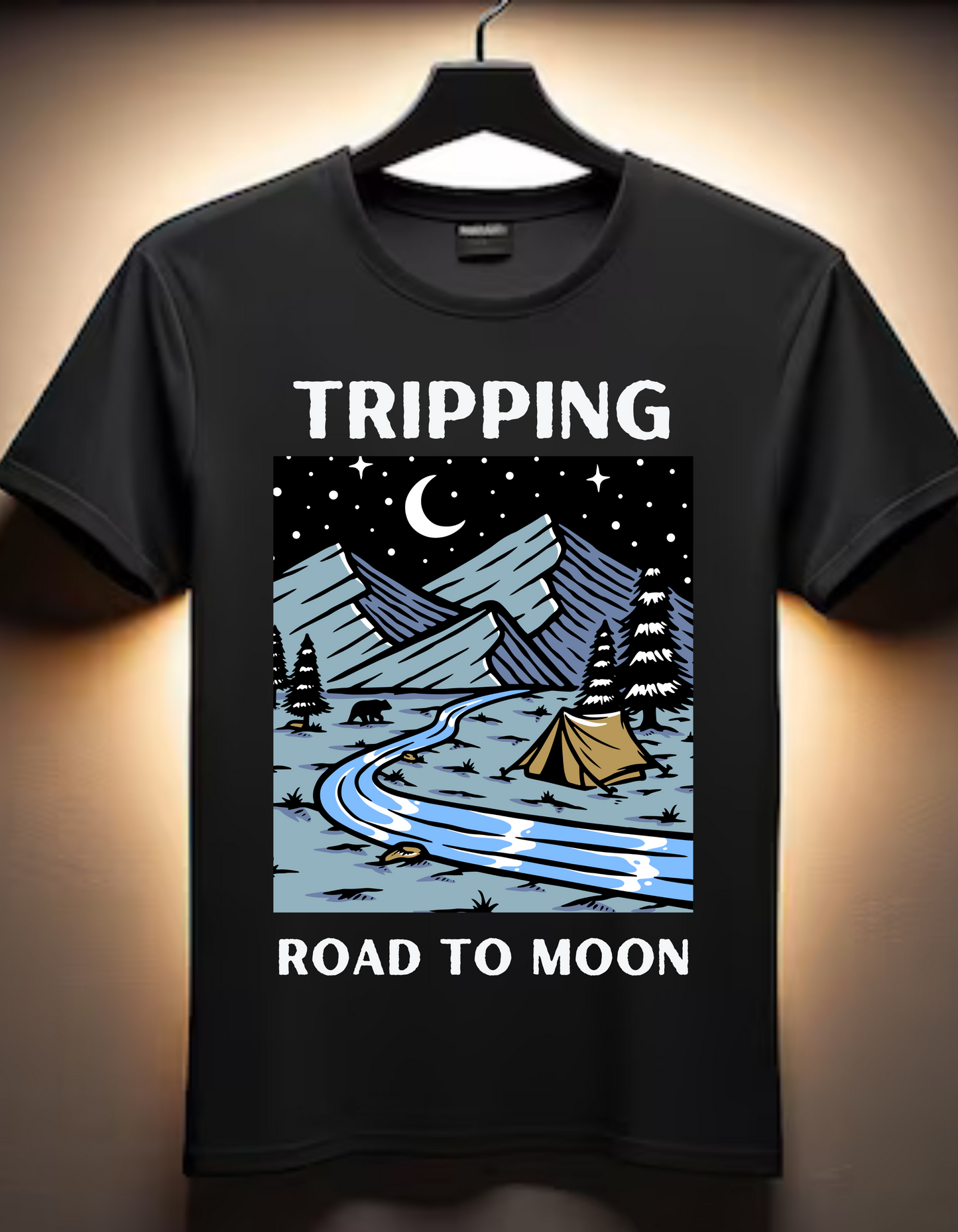 Tripping - Way to Moon - Black - T Shirt