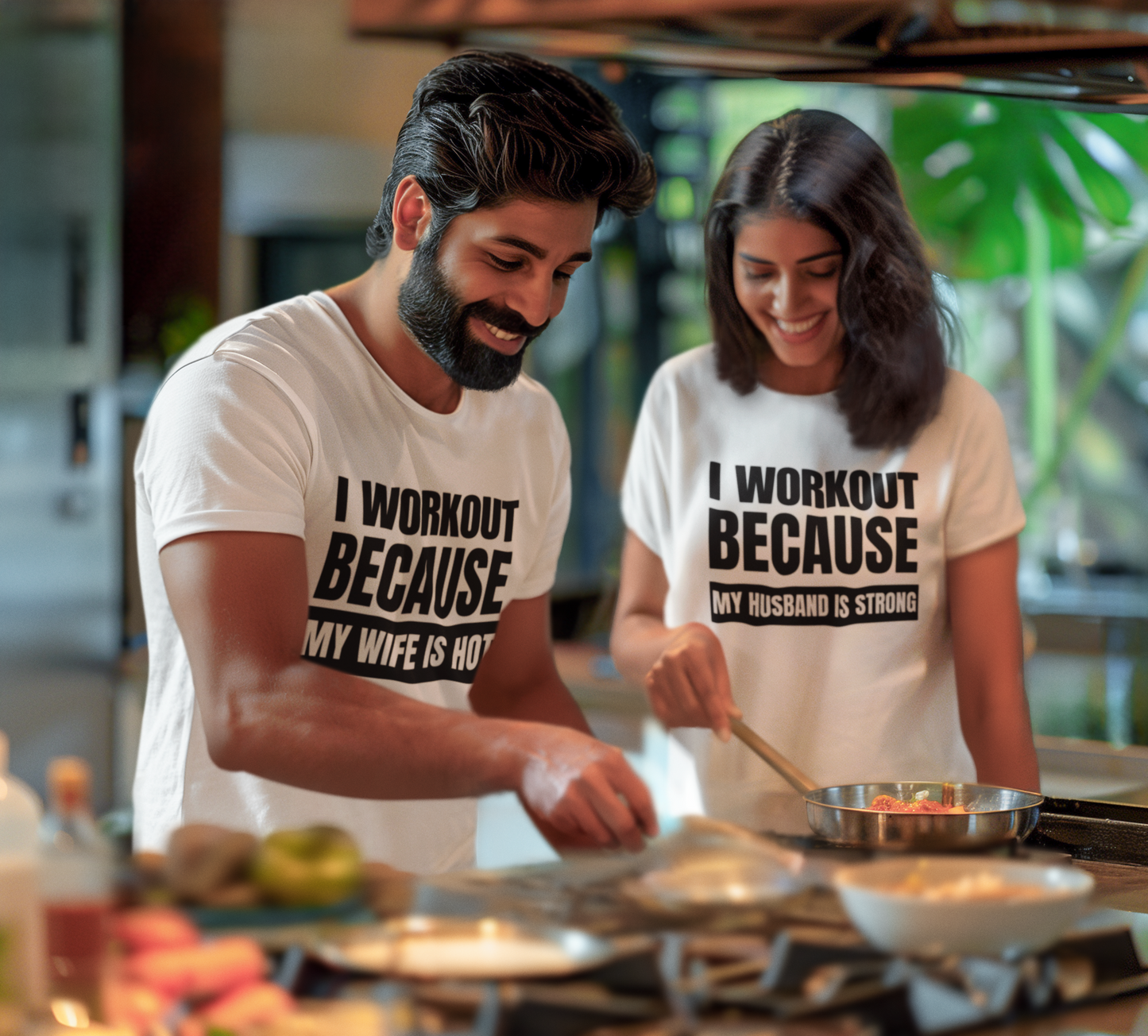 I Workout Because My Wife is Hot - White TShirt
