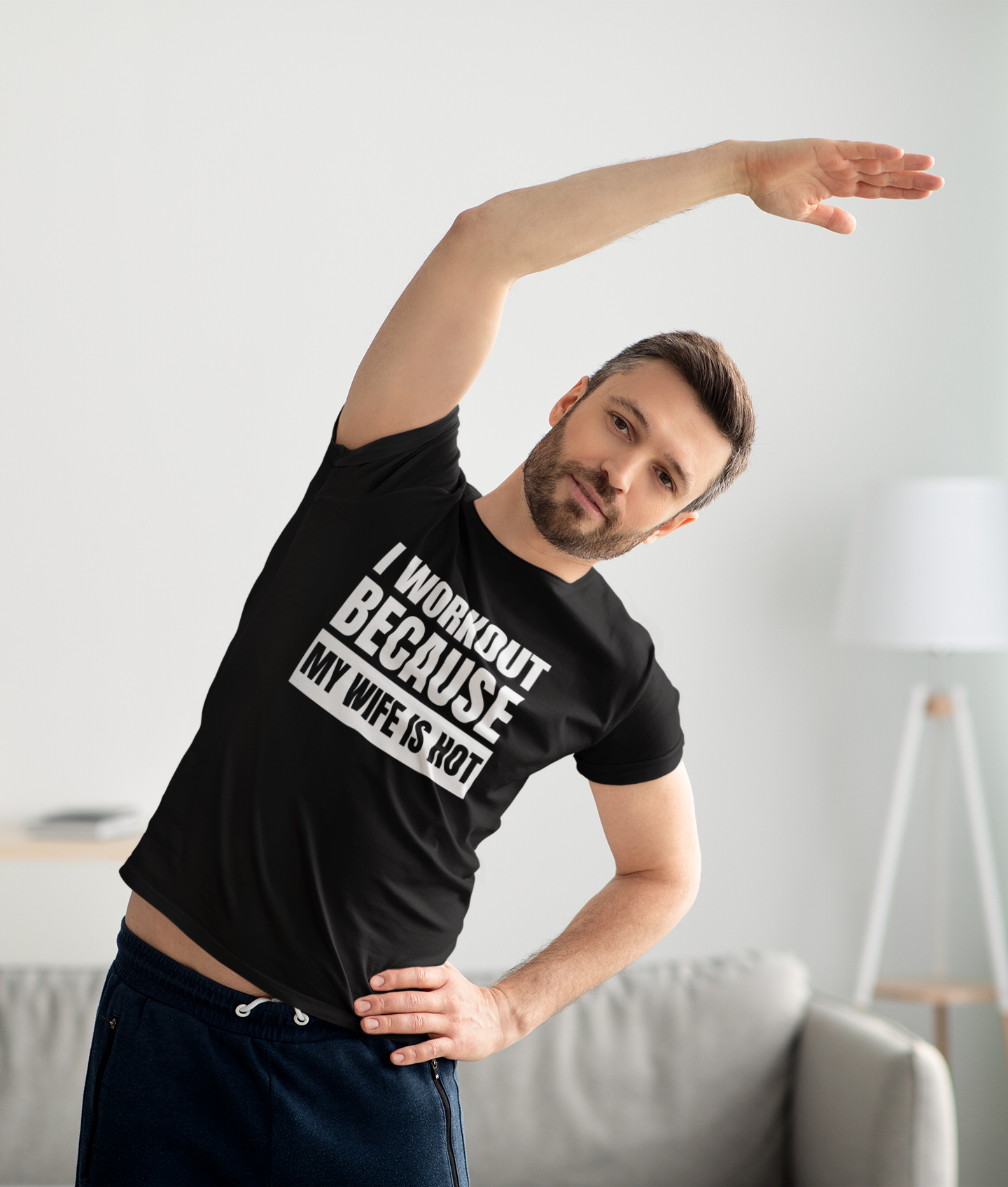 I Workout Because My Wife is Hot - Black TShirt