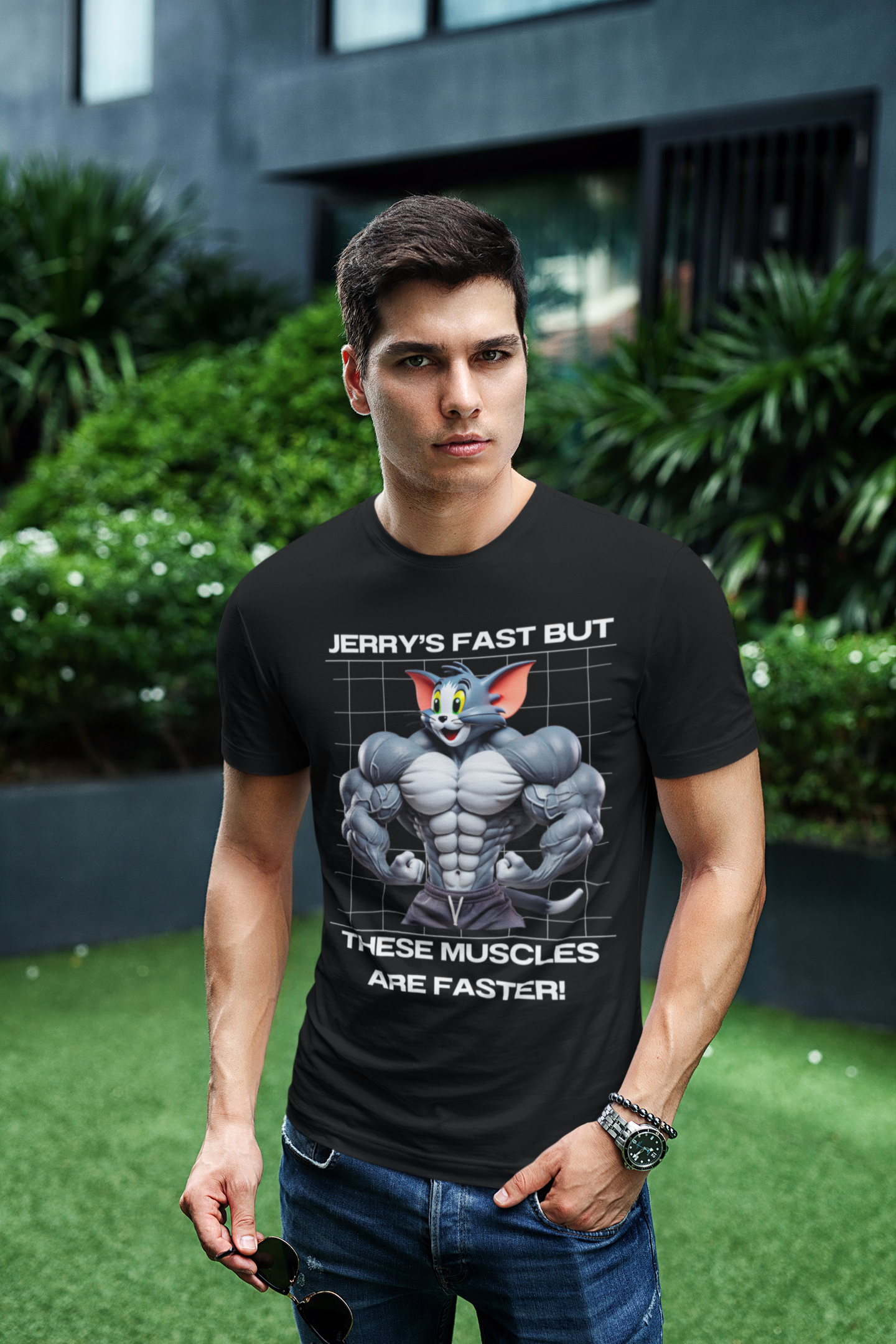 Tom Gym Cat T-Shirt