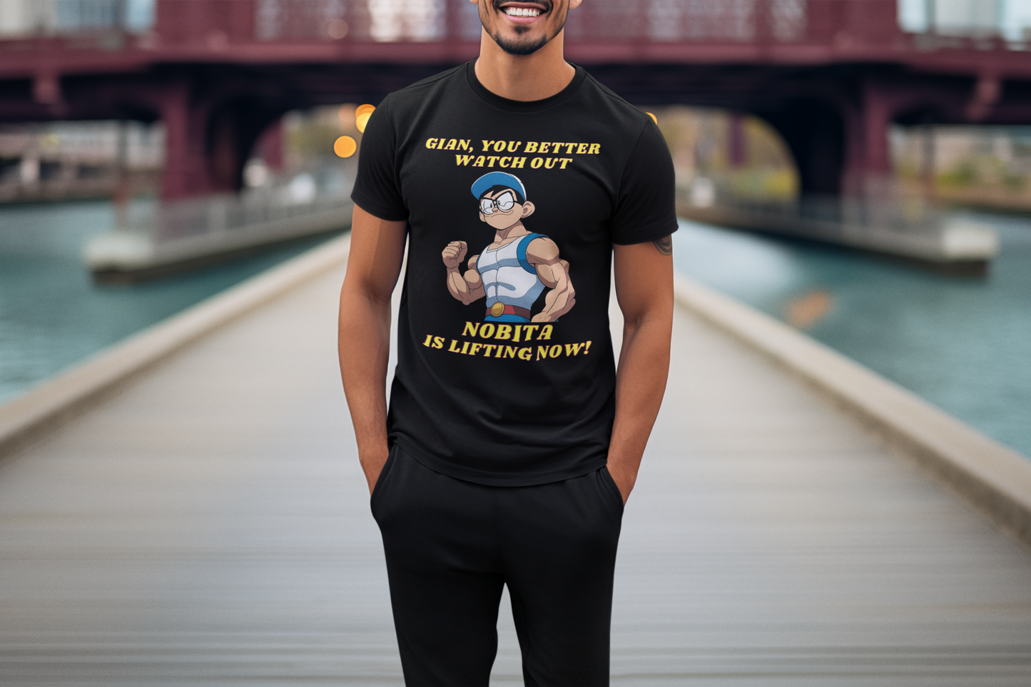 Nobita Gym Motivation T-Shirt