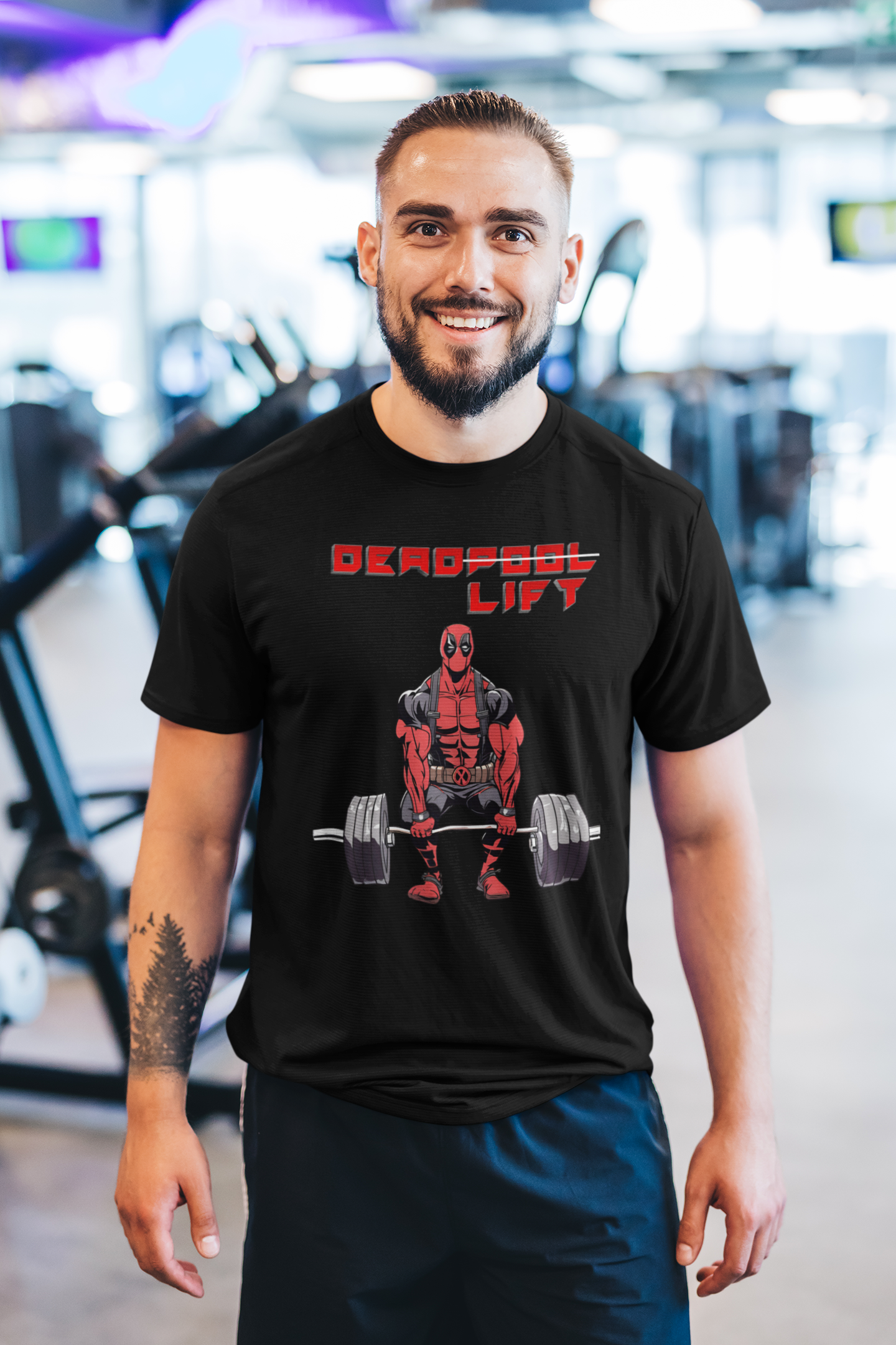 Deadpool doing Deadlifts Gym T-Shirt