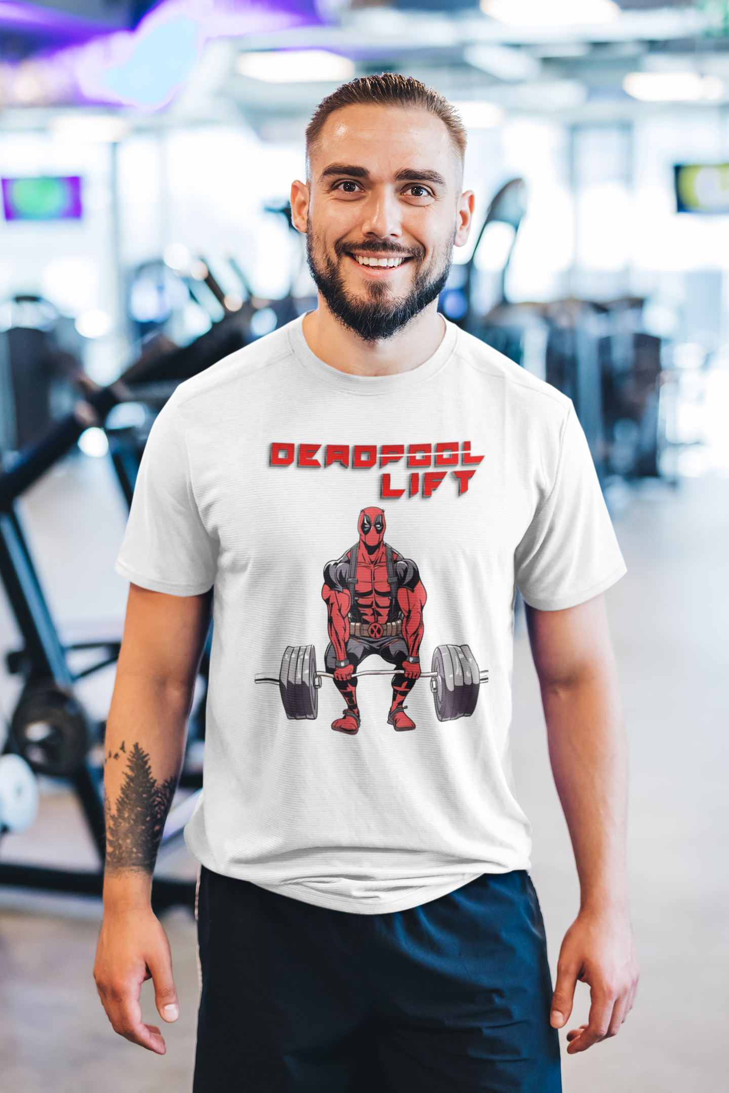 Deadpool doing Deadlifts Gym T-Shirt