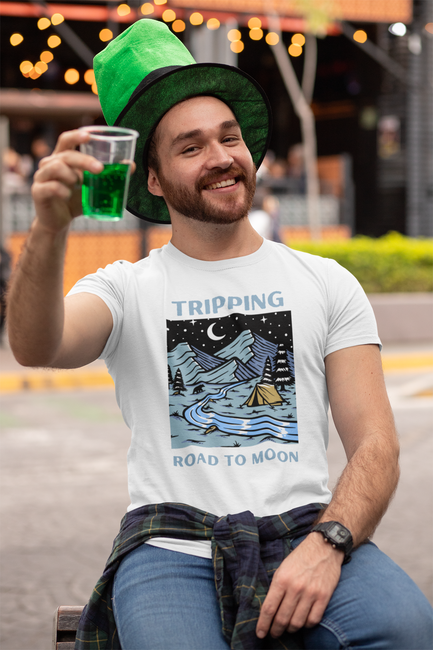 Tripping - Way to Moon - White - T Shirt