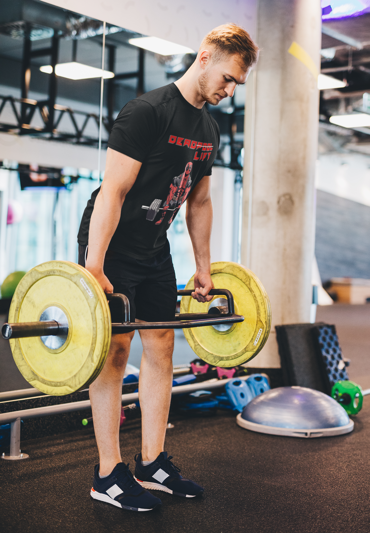 Deadpool doing Deadlifts Gym T-Shirt
