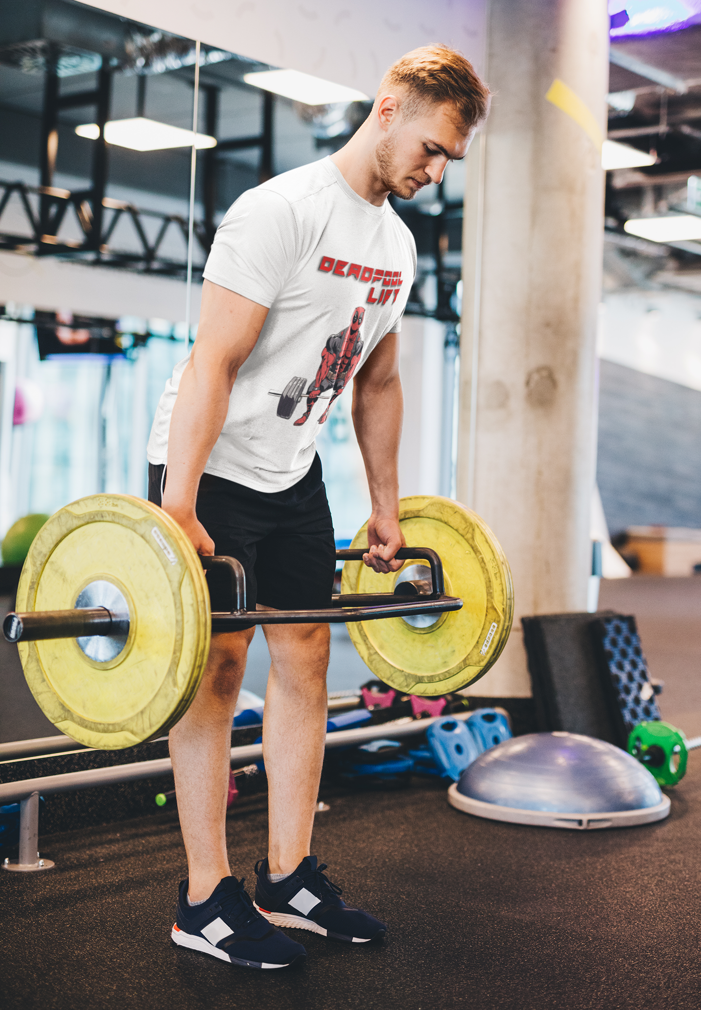 Deadpool doing Deadlifts Gym T-Shirt