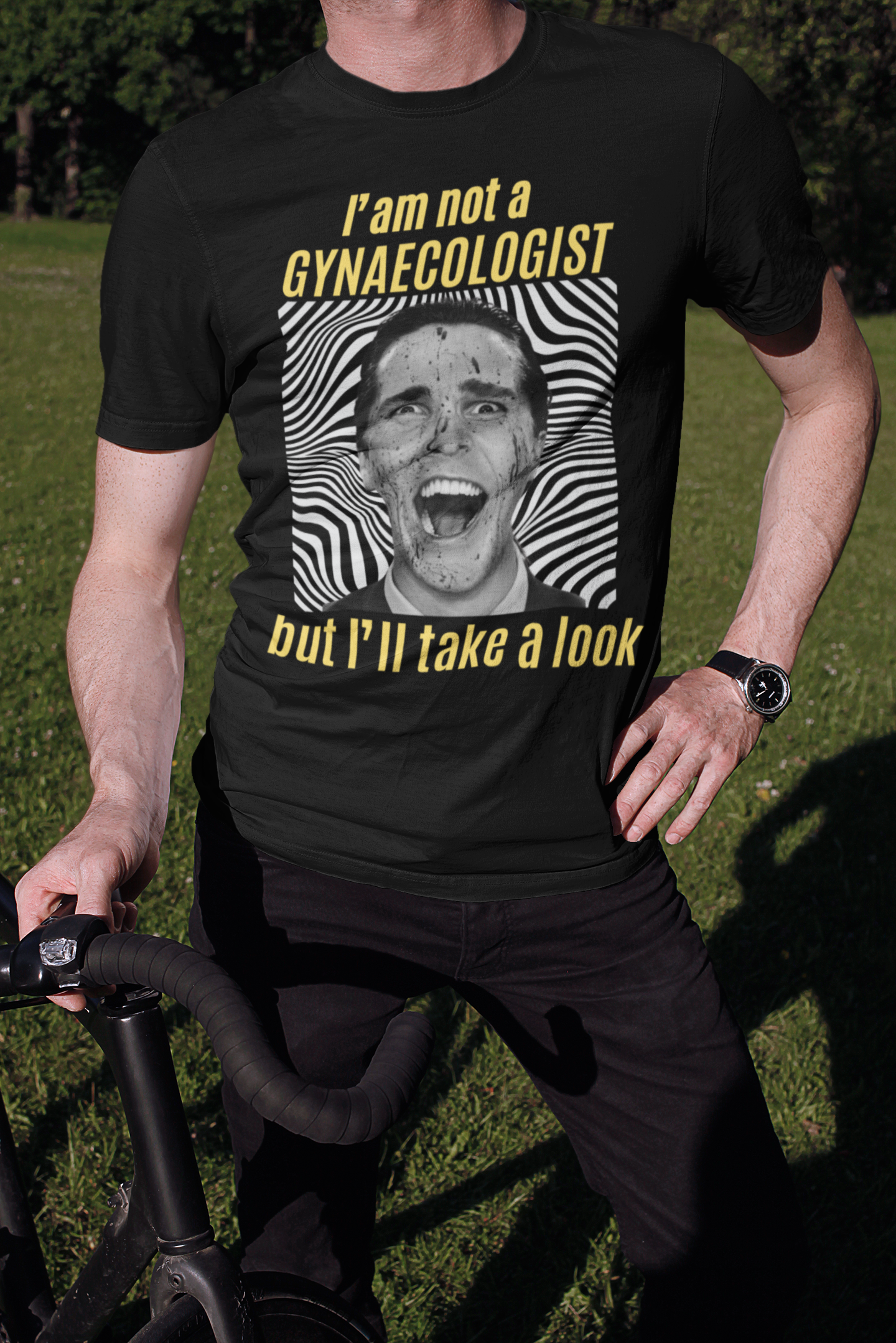 I am not a GYNAECOLOGIST but I'll take a look - Black T-Shirt