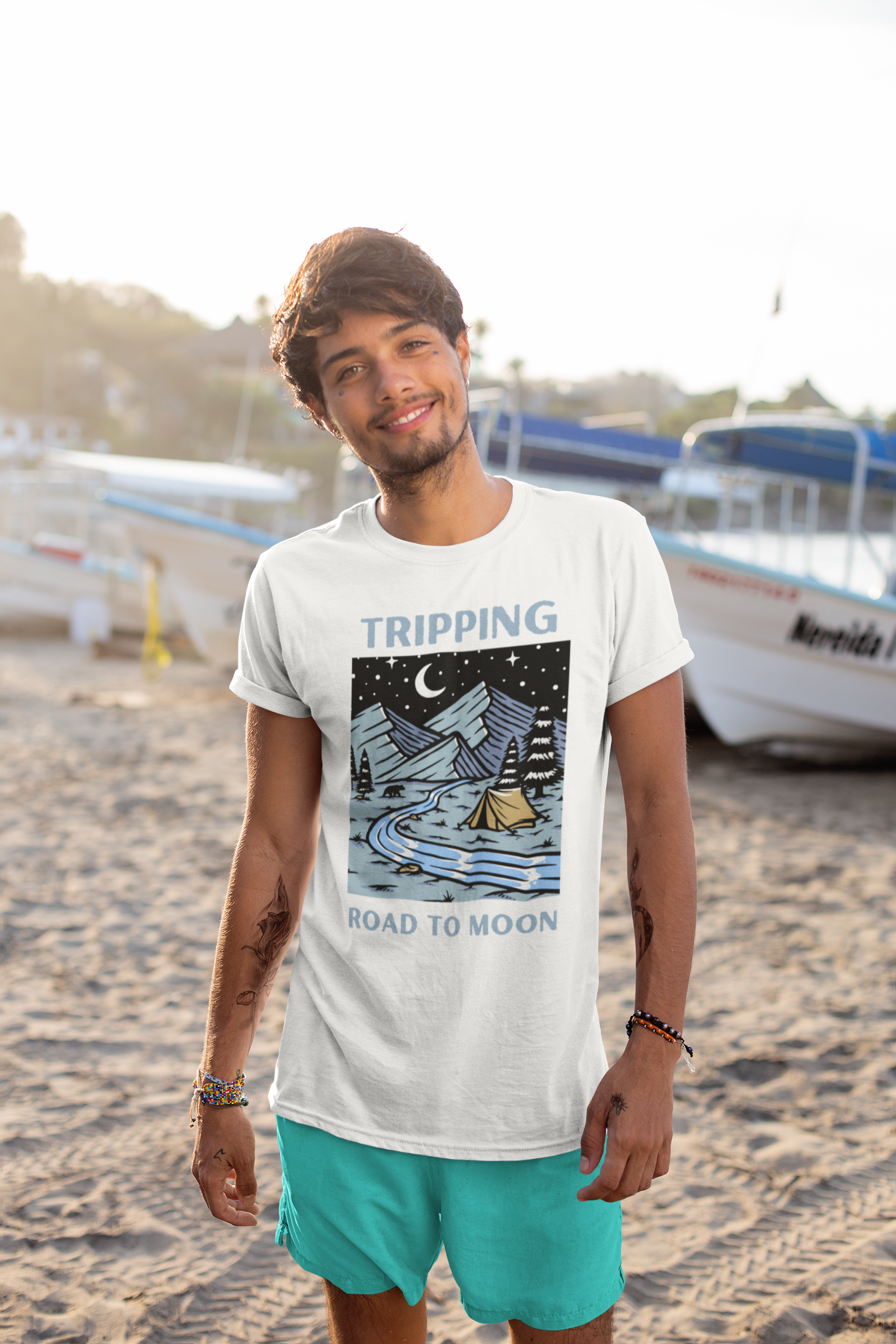 Tripping - Way to Moon - White - T Shirt