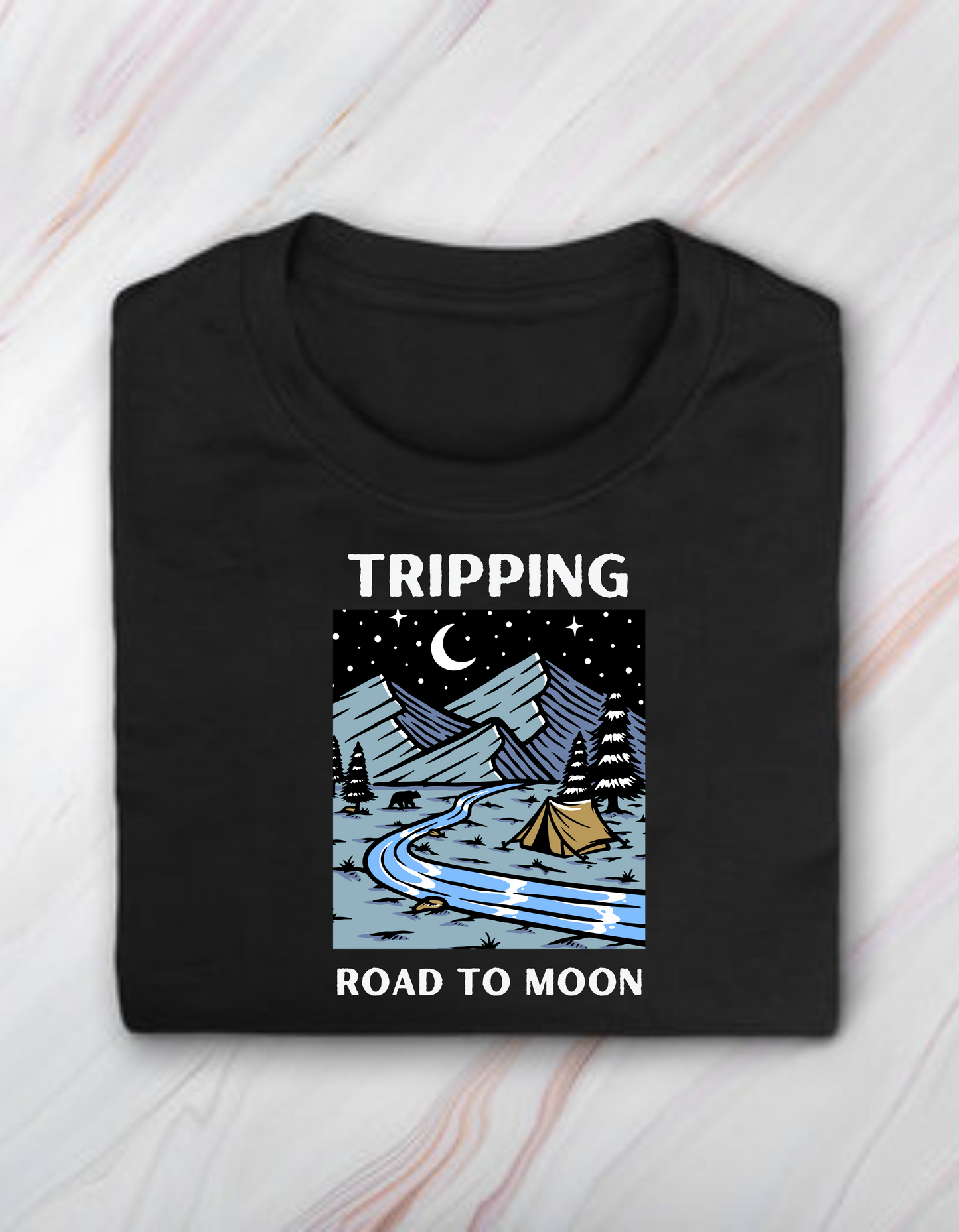 Tripping - Way to Moon - Black - T Shirt